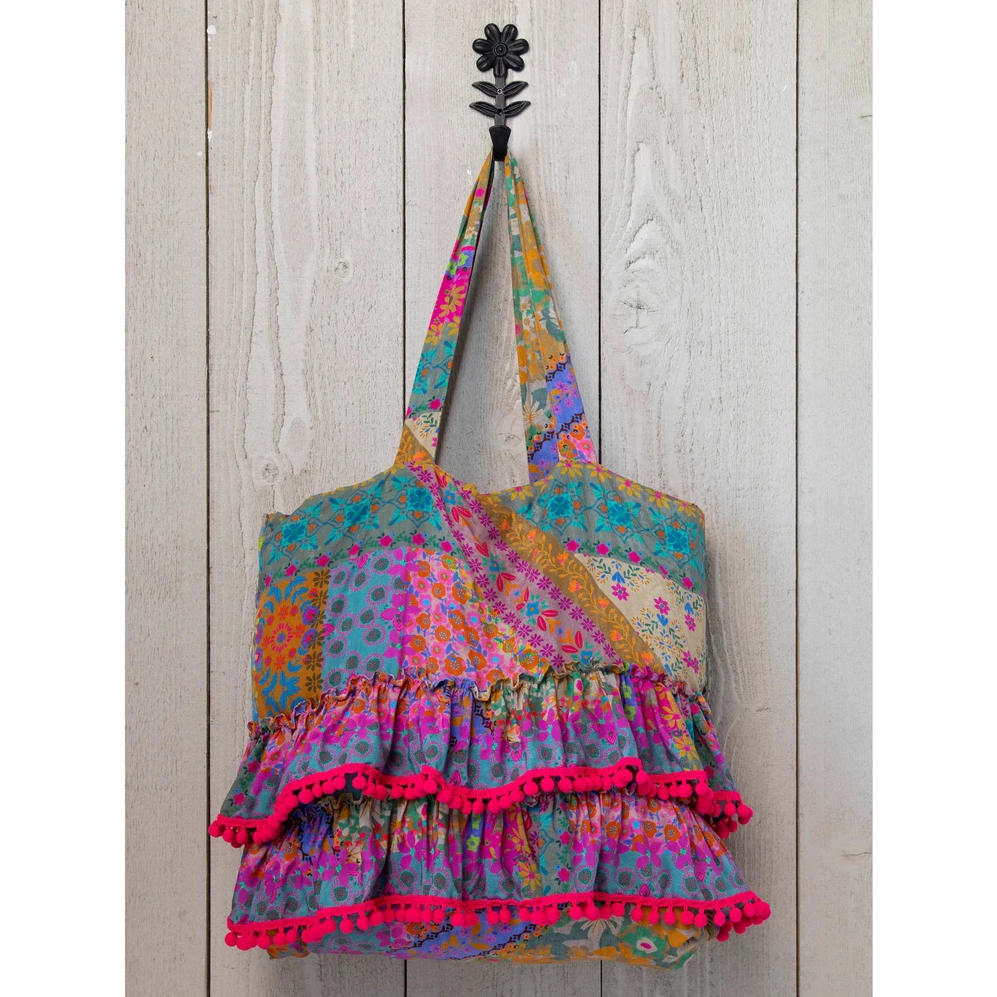 Ruffle Tote Bag - Multi Patchwork