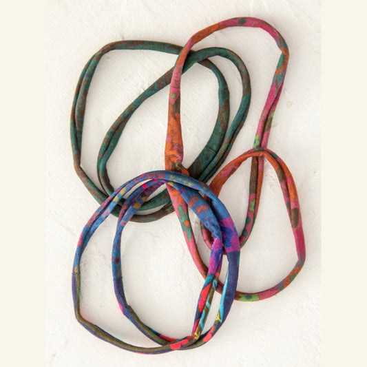 Boho Bands Hair Ties, Set of 3 - Navy Green Pink