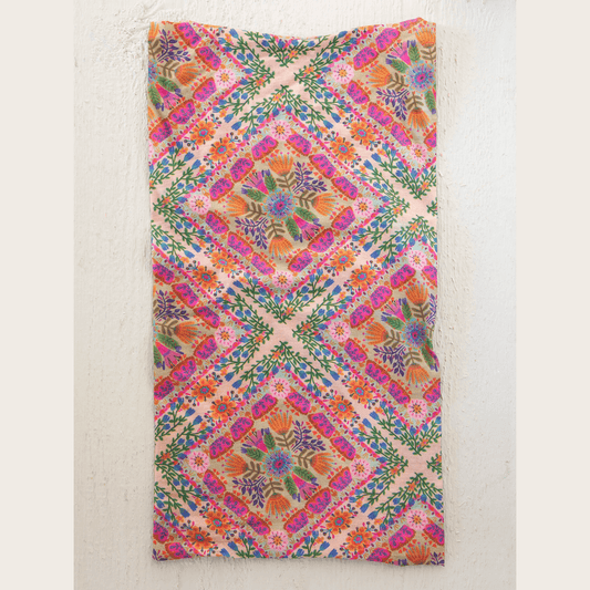 Full Boho Bandeau® Headband - Pink Floral Diamonds