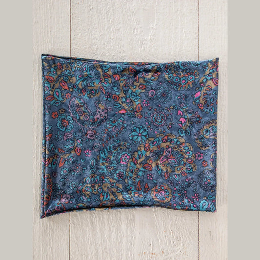 Velvet Boho Bandeau® Headband - Retro Paisley Navy
