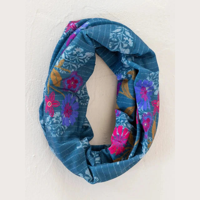 Full Boho Bandeau® Headband - Block Stamp Indigo - The Feral Market