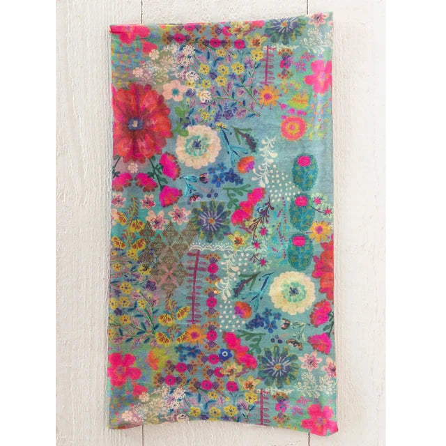 Full Boho Bandeau® Headband - Blue Garden Patchwork - The Feral Market