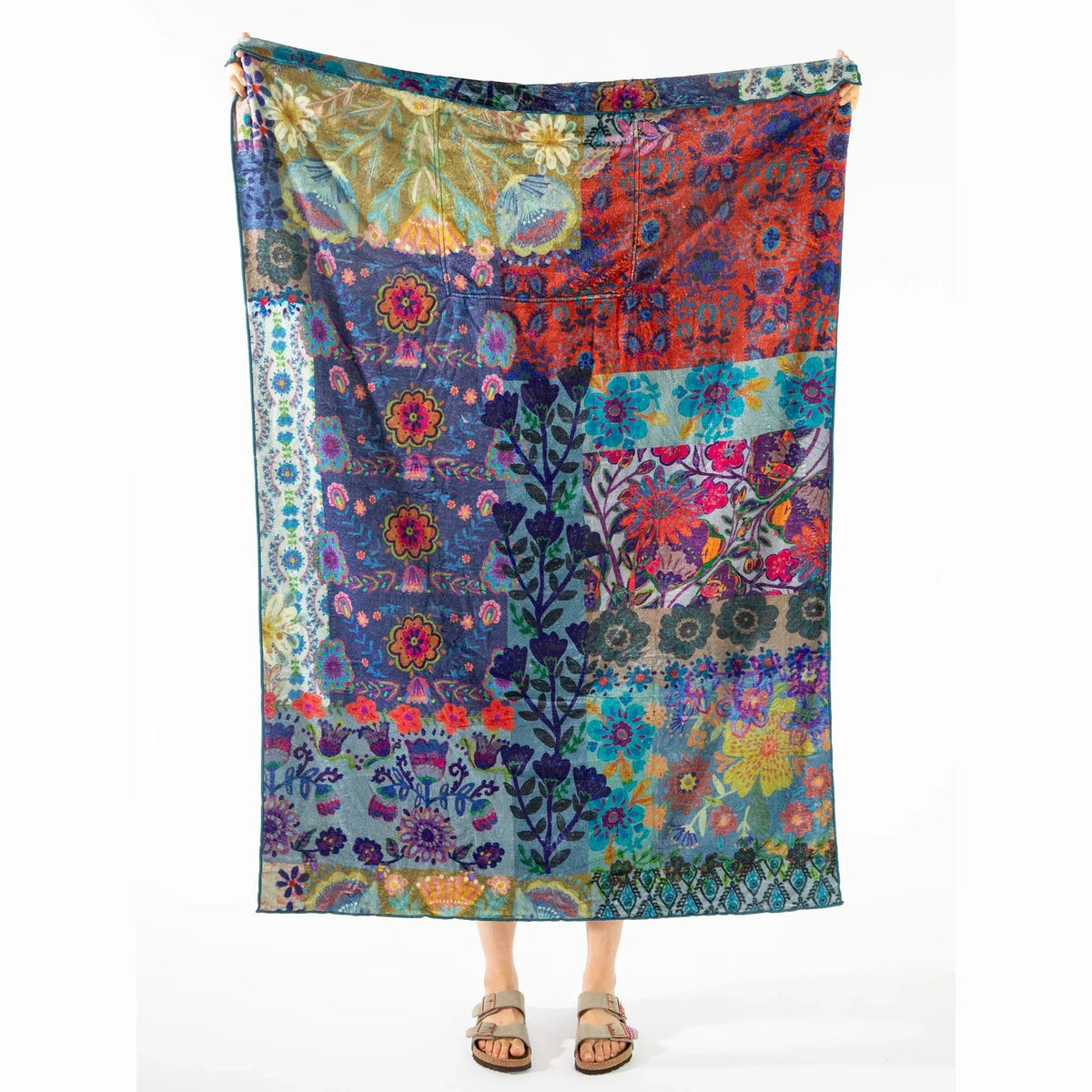 Cozy Travel Blanket - Blue Patchwork - The Feral Market