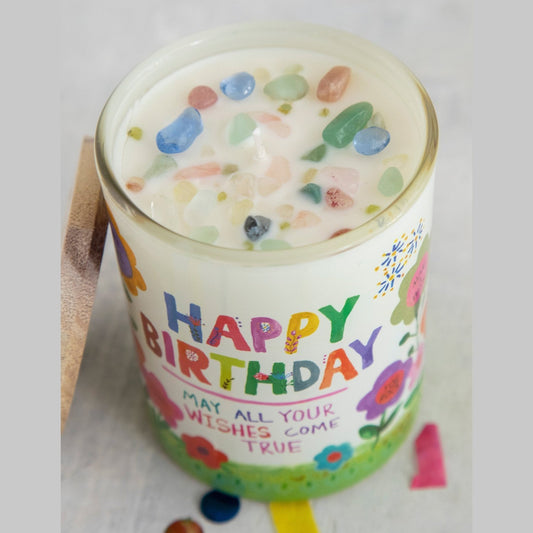 Gemstone Candle - Happy Birthday