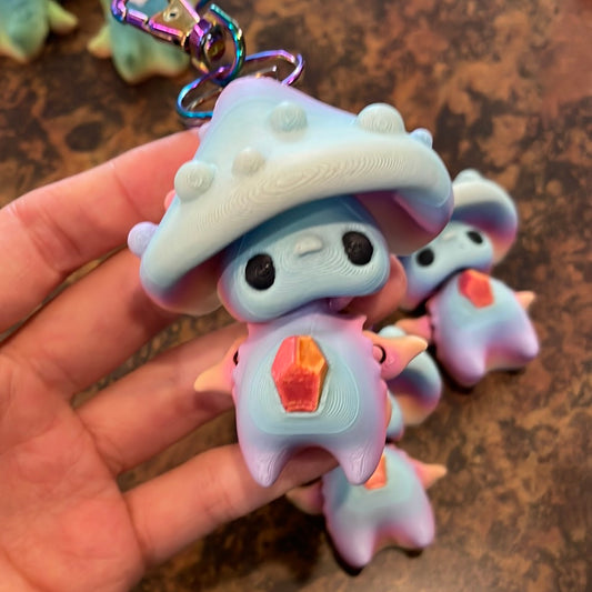 3D Printed Cute Mushroom Pixie Keychain