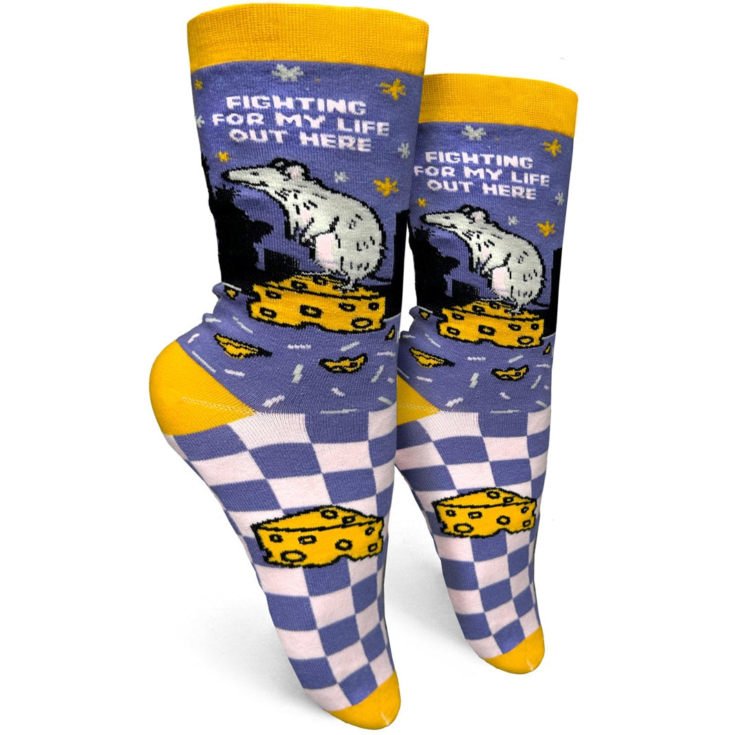 Fighting For My Life Out Here Womens Crew Socks - The Feral Market