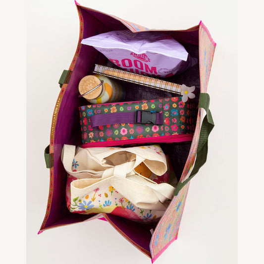 Carry All Tote Bag - Floral Border