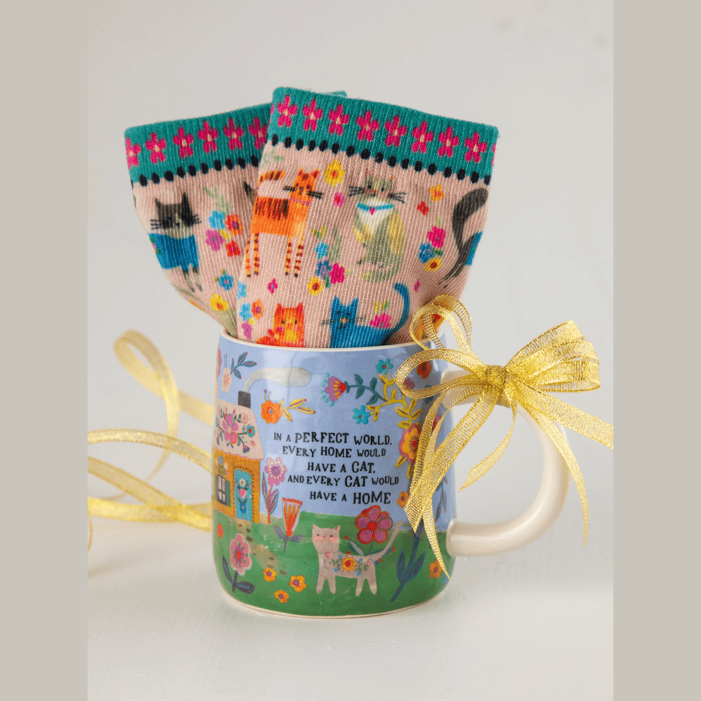 Mug & Sock Set - Every Cat Has A Home