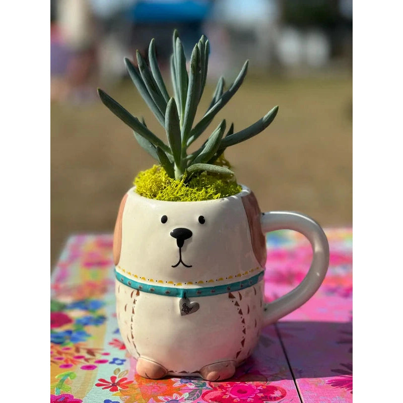 Folk Art Coffee Mug - Lucky The Dog