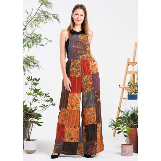 Mushroom Harem Patchwork Overalls