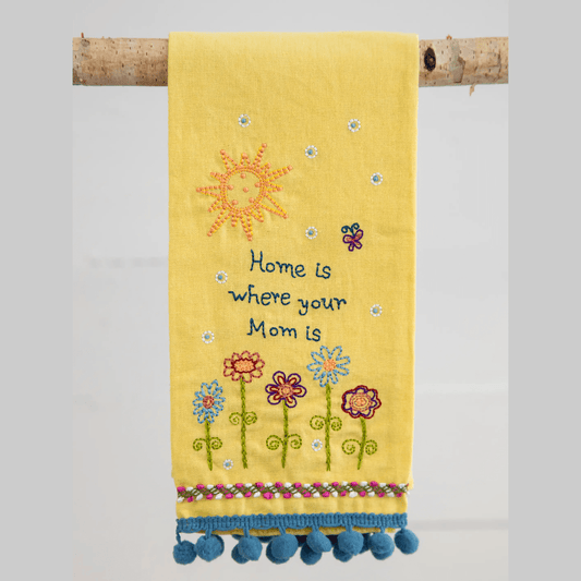 Linen Embroidered Hand Towel - Mom