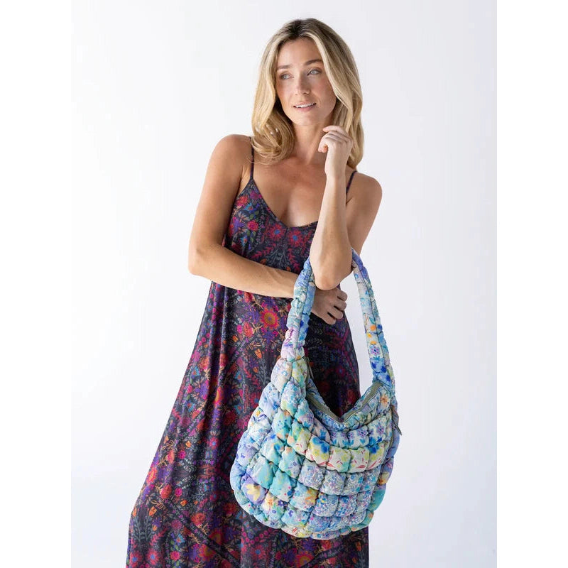 Puffy Fit-It-All Bag - Blue Watercolor Patchwork