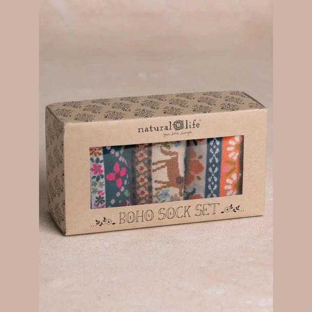 Boxed Boho Sock, Set of 3 - Dog