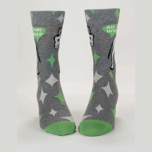 All Puns Intended M-Crew Socks - The Feral Market
