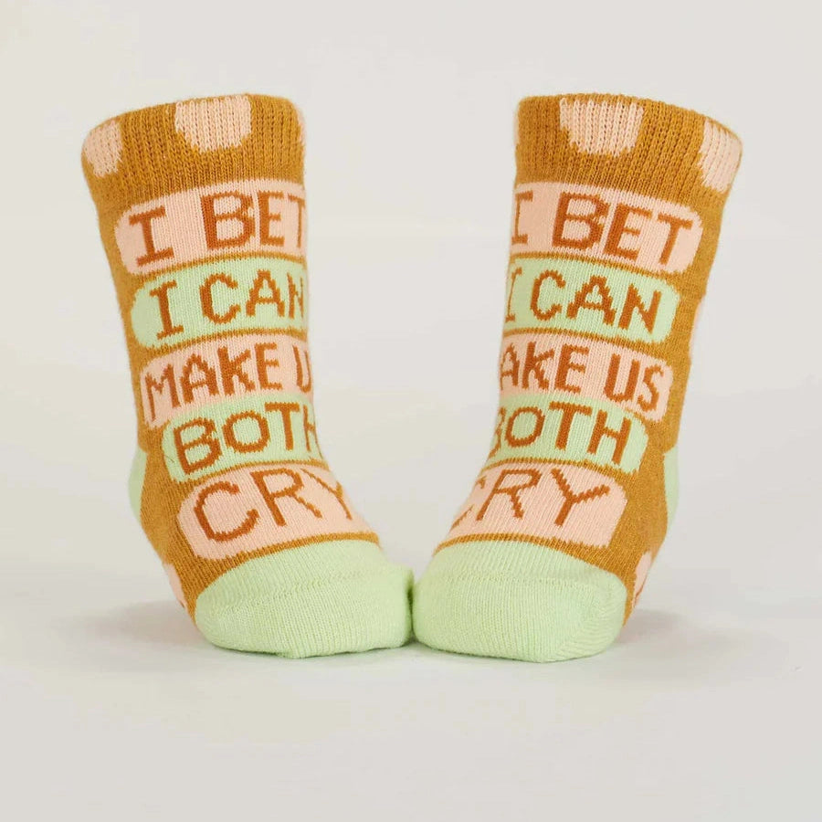 Certified Cuddle Bug/I Bet I Can Make Us Both Cry Baby Socks
