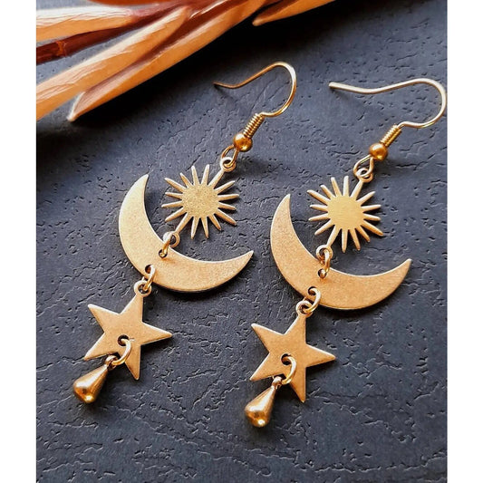 Star Moon Sun Earrings