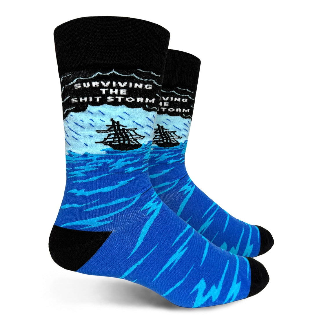 Surviving The Shit Storm Mens Crew Socks - The Feral Market