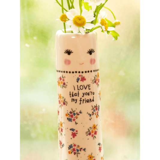 Folk Friend Bud Vase - Love That You're My Friend