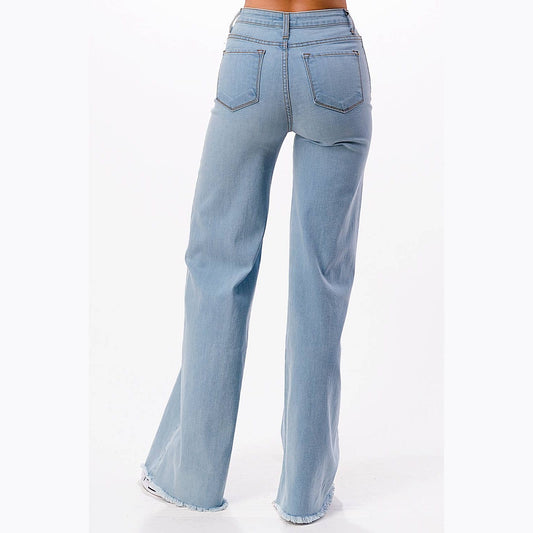 Lunaria Front Seam Wide Leg Denim Jeans