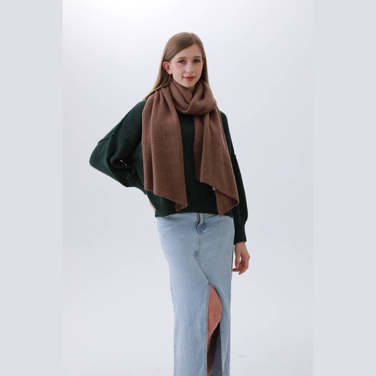Solid Woven Bias-Cut Scarf - The Feral Market