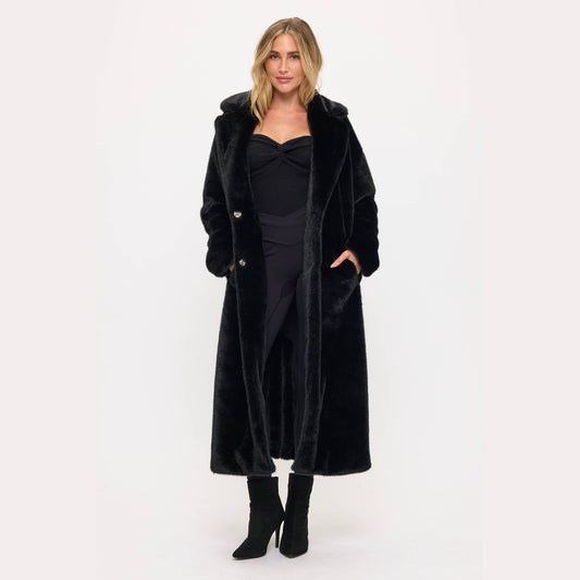 Midnight Luxe Maxi Fur Coat
