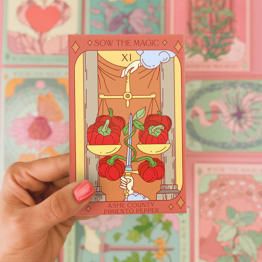Ashe County Pimento Sweet Pepper Tarot Seed Packet - The Feral Market