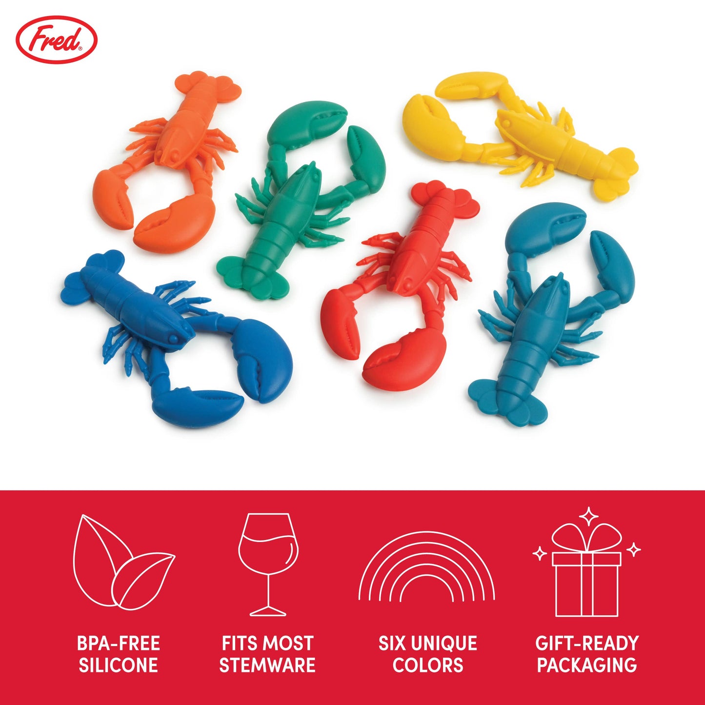 PARTY PINCHERS - Lobster Drink Markers - Set of 6 - The Feral Market