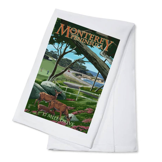 ORGANIC TEA TOWEL Monterey Peninsula, CA 17 Mile Drive - The Feral Market