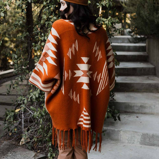 Aztec Luxe Fringed Ruana