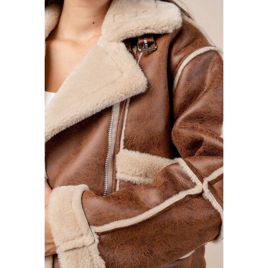Sherpa Bonded Pleather Jacket - The Feral Market