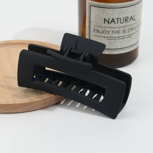 4.13'' Frosted Solid Color Rectangle Hair Clip