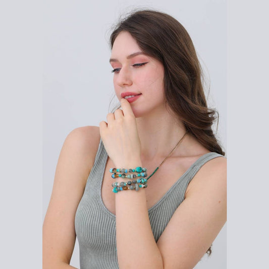Turquoise Drift Beaded Bracelet Stack 🌵