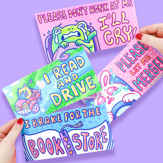 Don't Honk I'll Cry Funny Car Vehicle Bumper Sticker