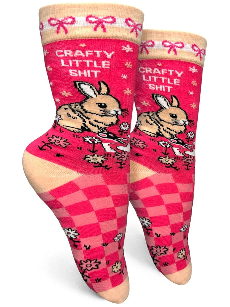 Crafty Little Shit Womens Crew Socks