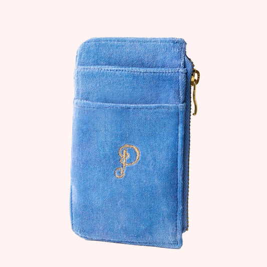 Velvet Card Holder - Seafaring Crab - Cornflower