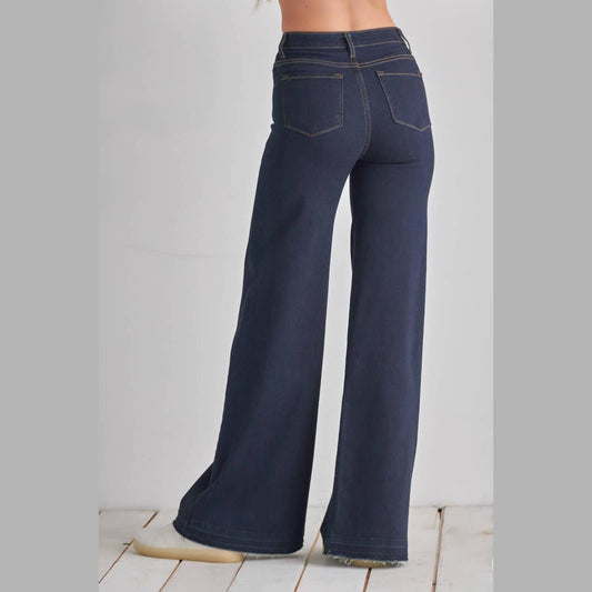 Vespera Front Seam Wide Leg Denim Jeans