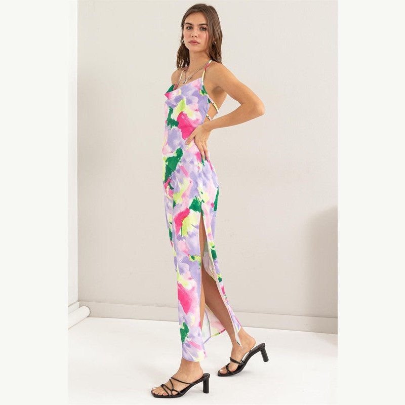 Splash Dye Backless Dress