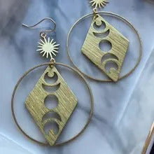 Moon Phase Globe Earrings