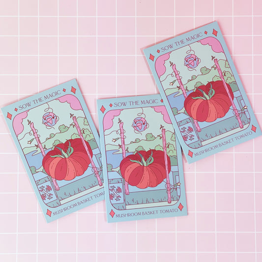Mushroom Basket Tomato Tarot Garden + Gift Seed Packet - The Feral Market
