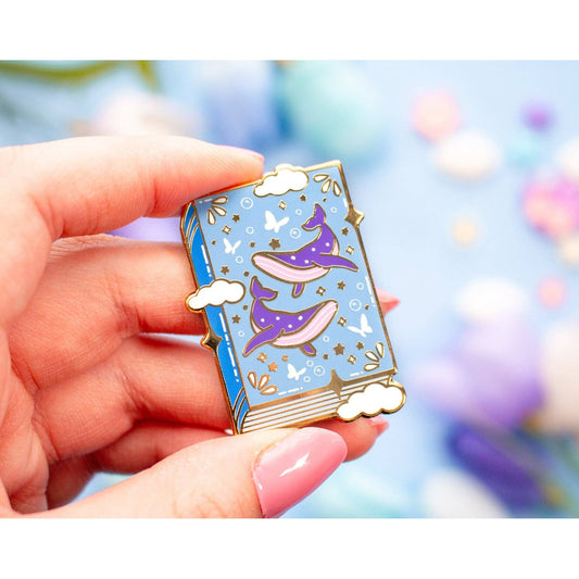 Whale Book Enamel Pin - The Feral Market