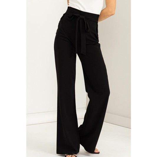High-Waisted Tie-front Flared Pants
