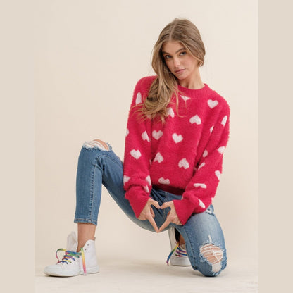 Valerie Furry Hearts Sweater