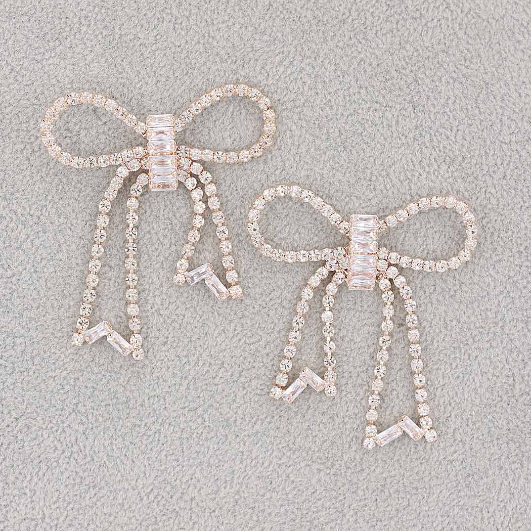 Rhinestone Ribbon Earring