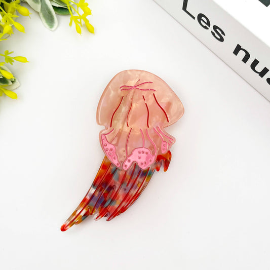 Marine Animal Hair Clip, Jellyfish Squid Claw Clip