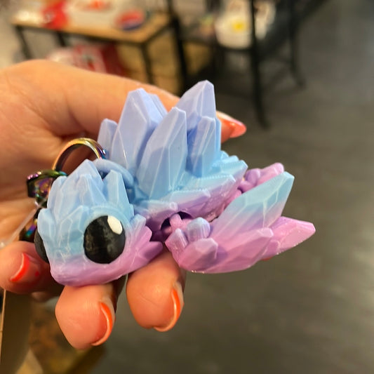 3D Printed Crystal Turtle Keychain