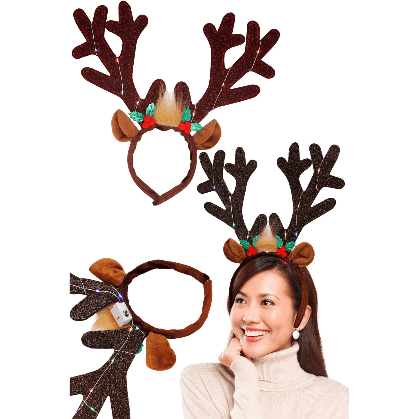 Reindeer Antler Led Light-up Hairband