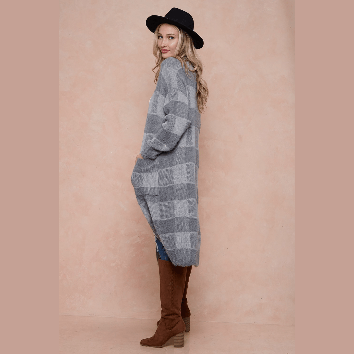 Sweater Duster Cardigan With Two Front Pocket