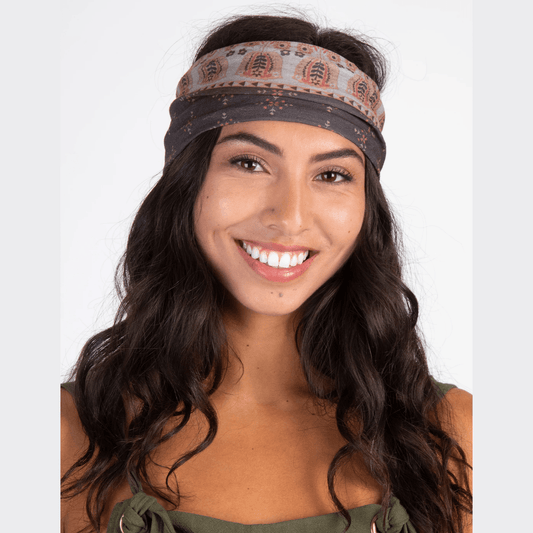 Half Boho Bandeau® Headband - Mocha Tulips