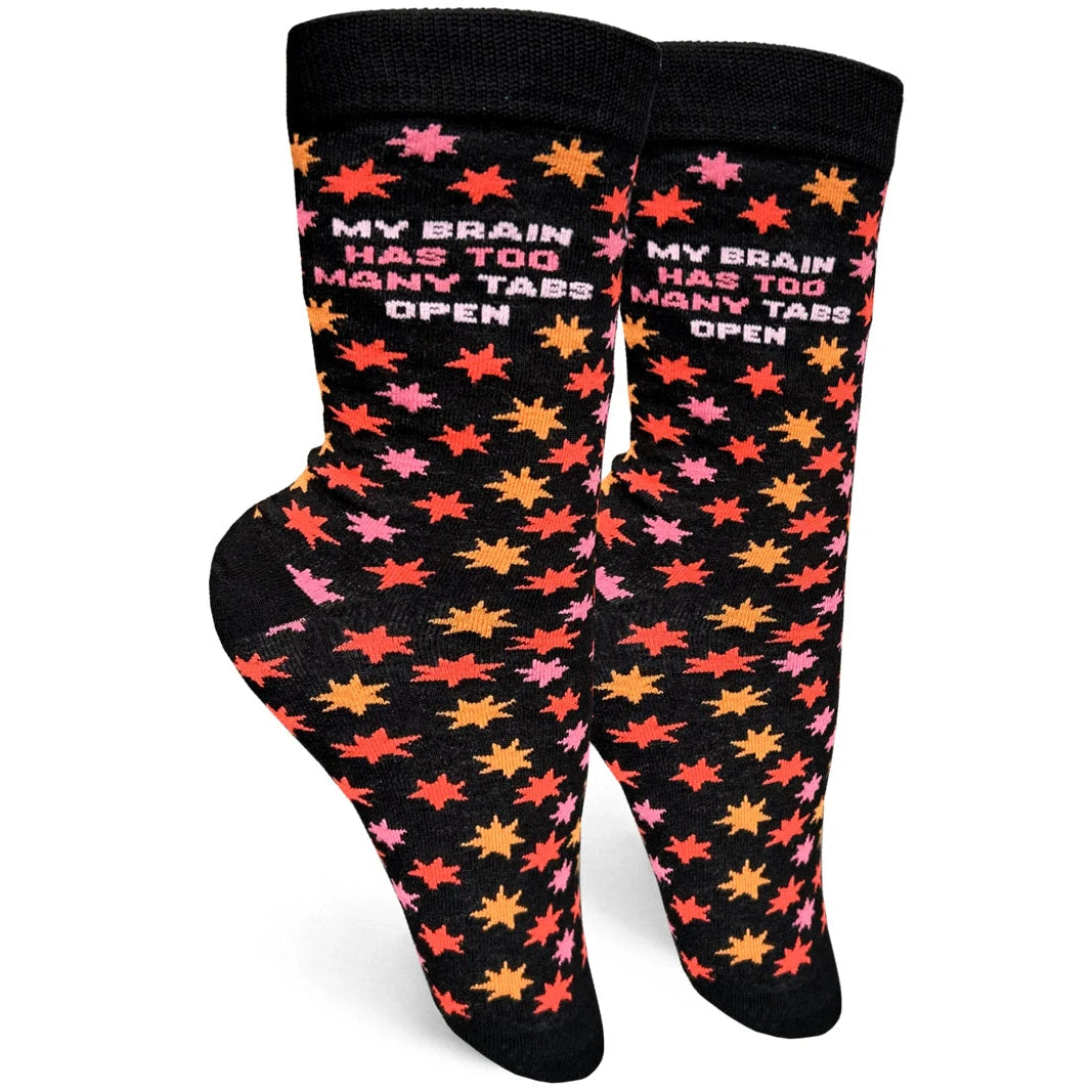 My Brain Has Too Many Tabs Open Womens Crew Socks