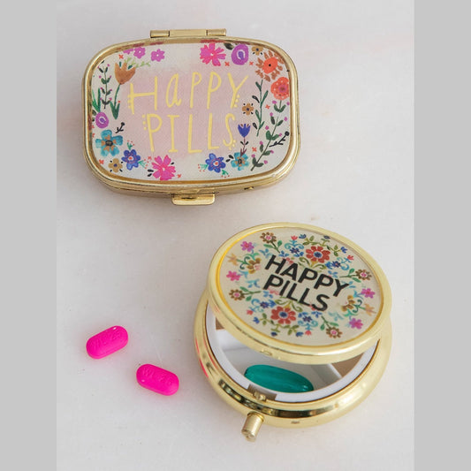 Pill Box Holder - Happy Pills Square - The Feral Market